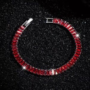 Plated Silver and Red Bracelet